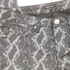 Dear John Snake-print Skinny Jeans, Sz 28